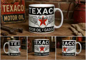 Texaco Kaffeetasse Vintage Retro Design Motor Oil Gasoline 330ml – Produktansicht 1