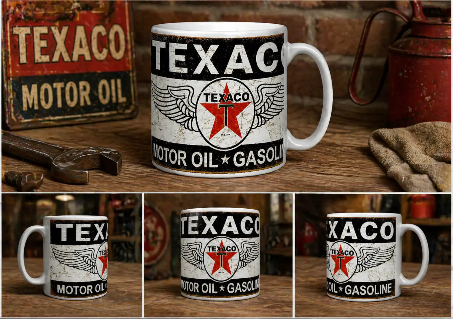 Texaco Kaffeetasse Vintage Retro Design Motor Oil Gasoline 330ml 2 Texaco Kaffeetasse Vintage Retro Design Motor Oil Gasoline 330ml โ Bild 2