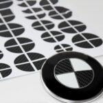 Aufkleber Set Emblem Ecken Carbon und Schwarz passend für BMW