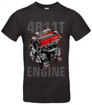 Evo X T-Shirt mit 4B11T-Motiv für Tuning-Fans und Motorsport-Look