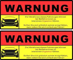 Achtung Vibration Aufkleber, wetterfester Sticker fรผr Fahrzeuge