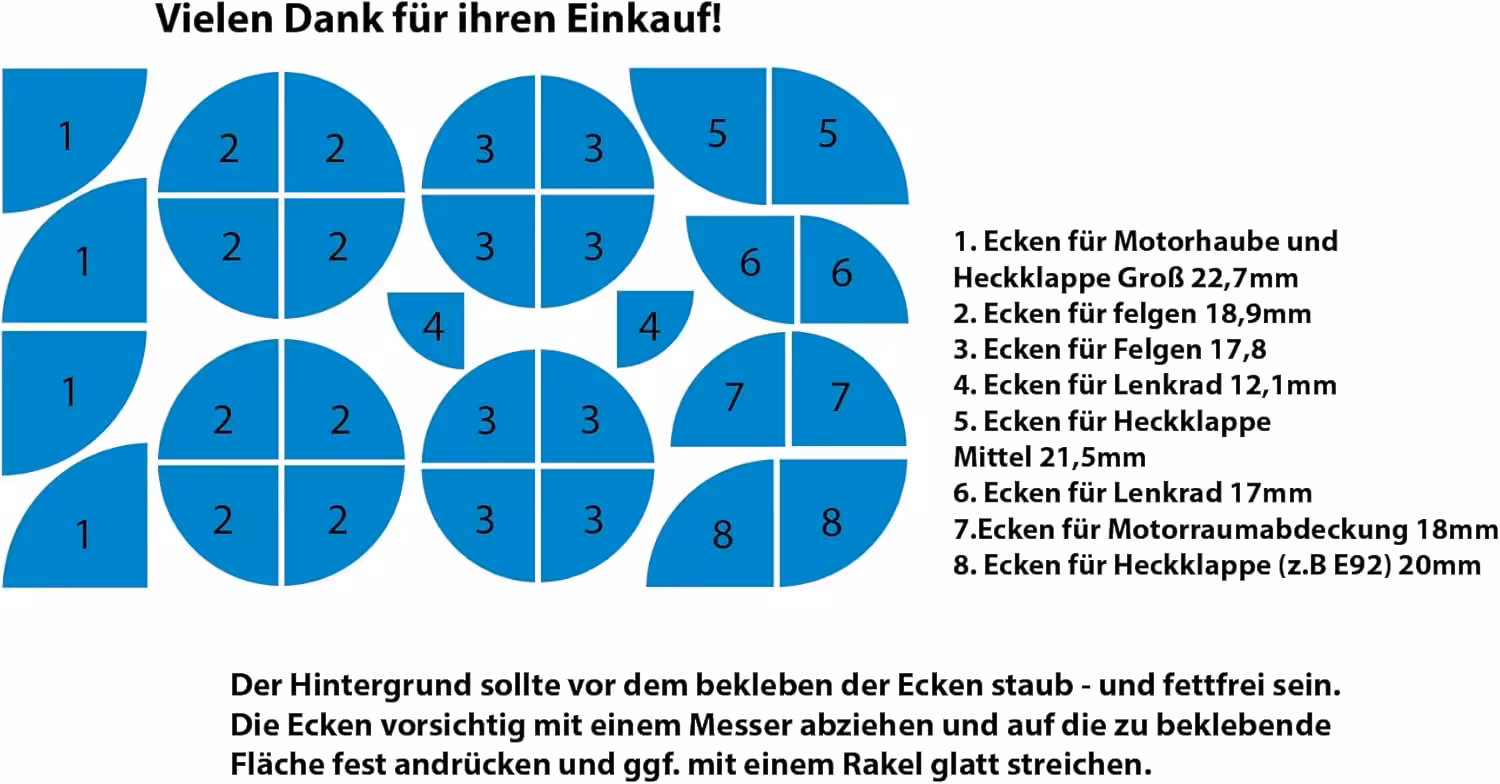 Aufkleber Set Emblem Ecken Carbon und Schwarz passend für BMW 3 Aufkleber Set Emblem Ecken Carbon und Schwarz passend für BMW – Bild 3