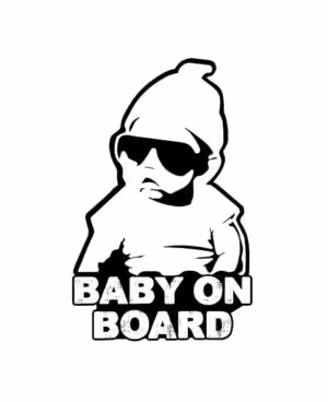 Baby an Bord Aufkleber Gangster Sonnenbrille 7x11 cm lustiges Auto Sticker