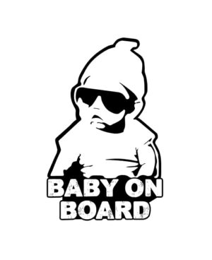 Baby an Bord Aufkleber Gangster Sonnenbrille 7 x 11 cm