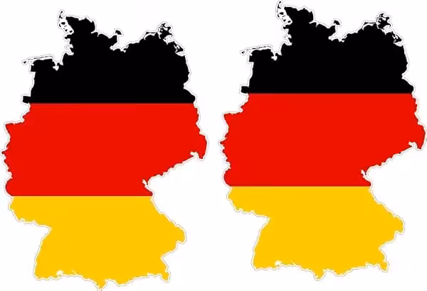 Deutschland Aufkleber 2er Set wetterfest 12x8 cm Auto Laptop Deko 1 Deutschland Aufkleber 2er Set wetterfest 12x8 cm Auto Laptop Deko