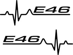 E46 Herzschlag Aufkleber Auto Seitenscheibe Schwarz