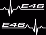 E46 Herzschlag Aufkleber Weiß 2er Set Tuning Sticker passend für BMW Fans