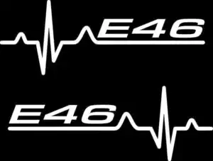 E46 Herzschlag Aufkleber Weiß 2er Set Tuning Sticker passend für BMW Fans