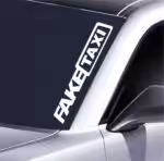 FakeTaxi Frontscheiben Aufkleber 55x8,5 cm auffälliger Auto Sticker
