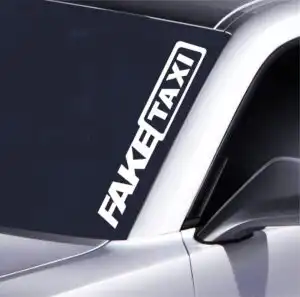 FakeTaxi Frontscheiben Aufkleber 55x8,5 cm auffälliger Auto Sticker