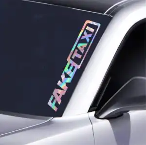 FakeTaxi Frontscheiben Aufkleber 55x8,5 cm auffälliger Auto Sticker – Produktansicht 1