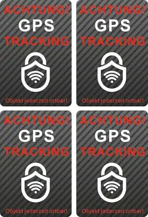 GPS Tracker Fahrrad Aufkleber Carbon Optik, Diebstahlschutz 4 Stück