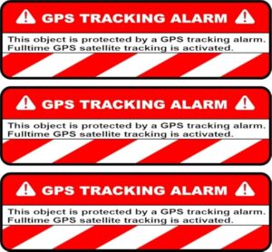 GPS Tracking Alarm Aufkleber Premium 3er-Set 7x2 cm
