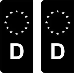 Kennzeichen Sticker schwarzes D EU Aufkleber 2 Stück 11x5 cm selbstklebend