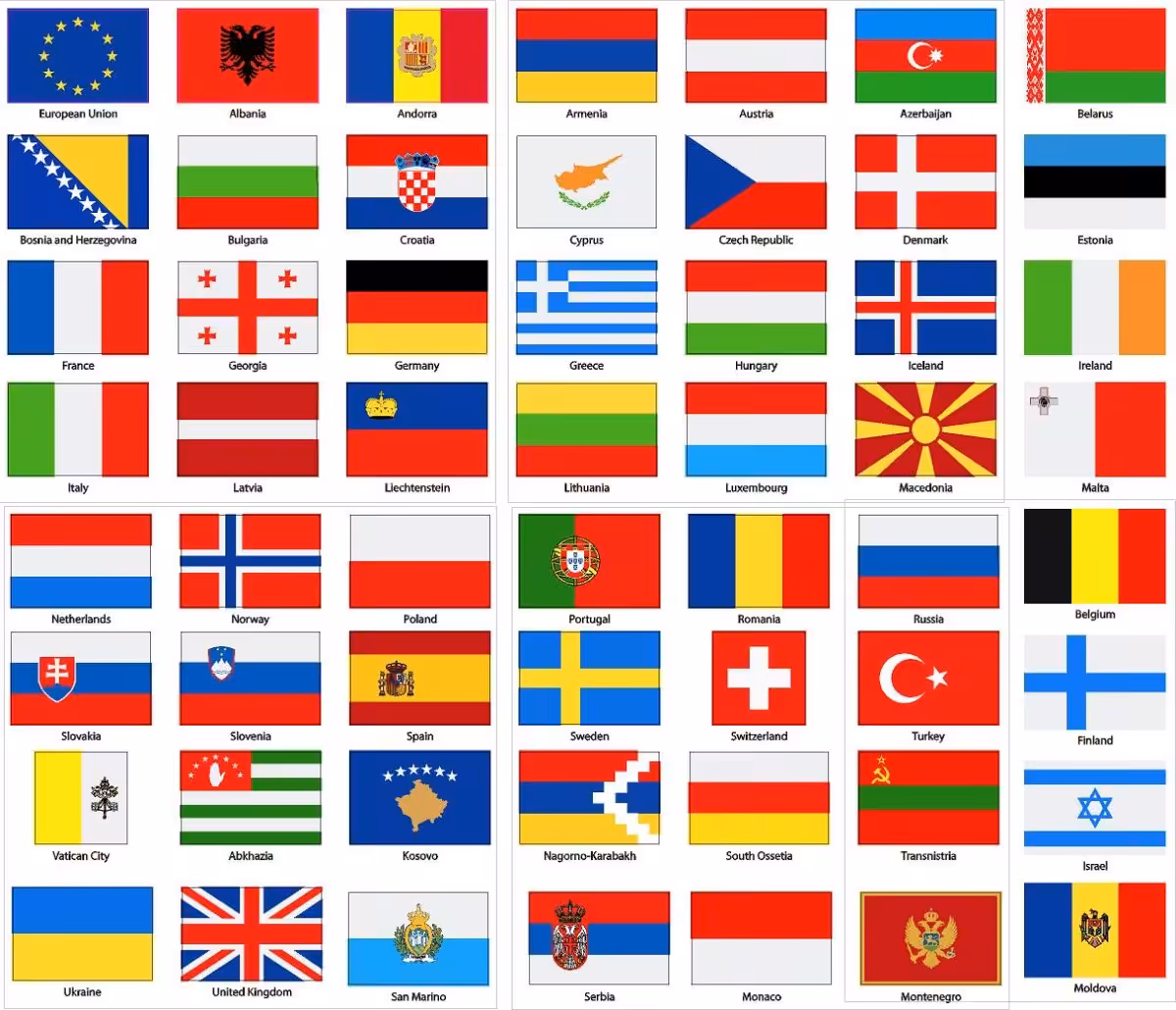 Länderfahnen Aufkleber Europa Set, 56 UV beständige Flaggen Sticker 1 Länderfahnen Aufkleber Europa Set, 56 UV beständige Flaggen Sticker