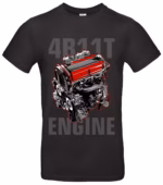 Evo X T-Shirt mit 4B11T-Motiv für Tuning-Fans und Motorsport-Look
