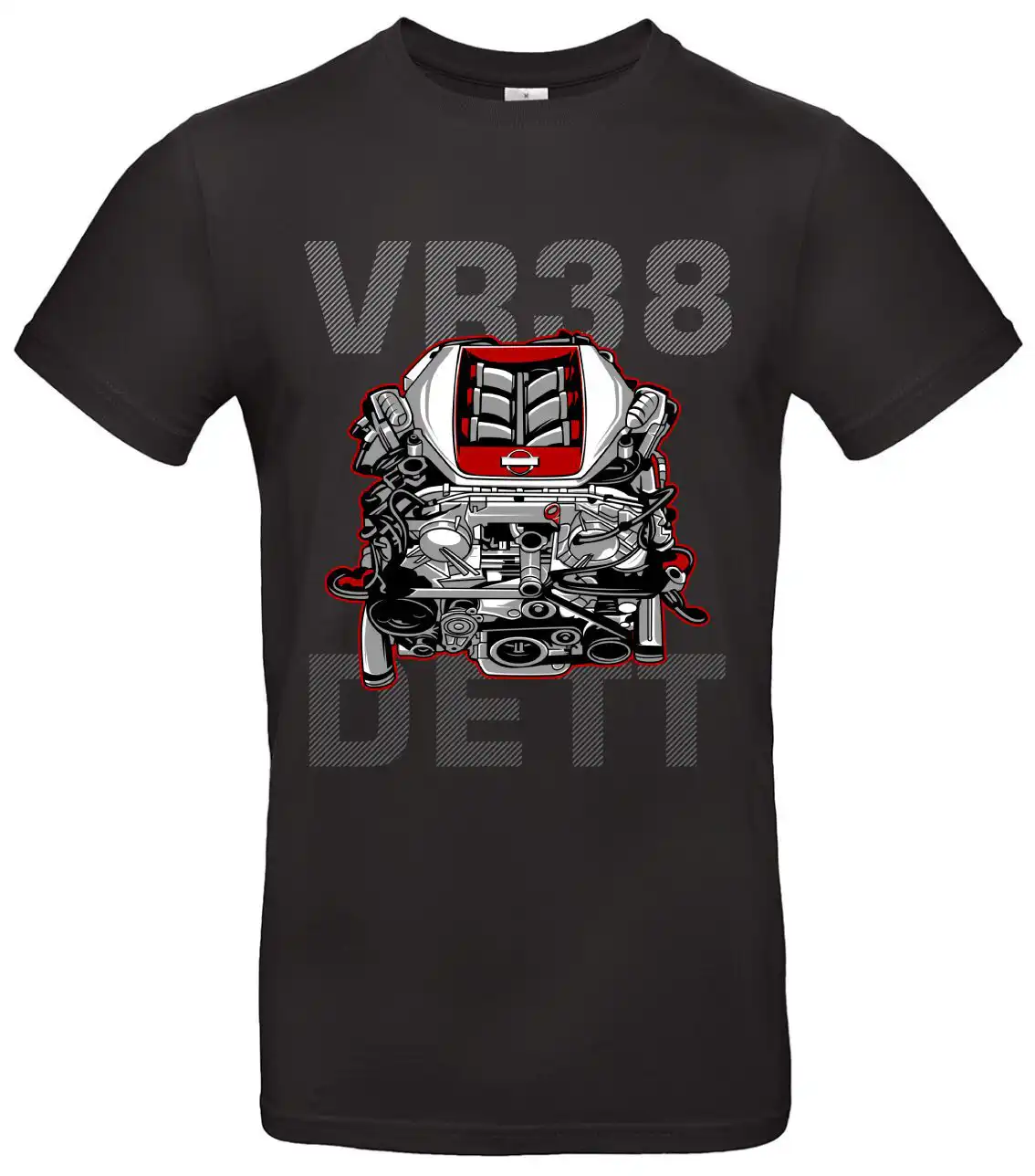 VR38DETT GTR-Motor T-Shirt für Tuning-Fans mit exklusiver Motor-Grafik 1 VR38DETT GTR-Motor T-Shirt für Tuning-Fans mit exklusiver Motor-Grafik