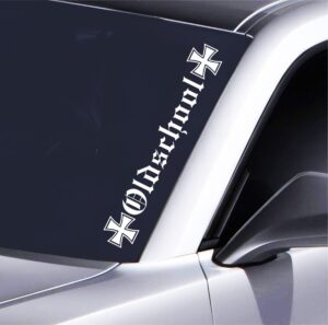 Oldschool Auto Aufkleber 55x8 cm Retro für Frontscheibe