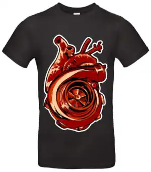 Turbo Herz T-Shirt Premium für Auto, Boost und Tuningfans