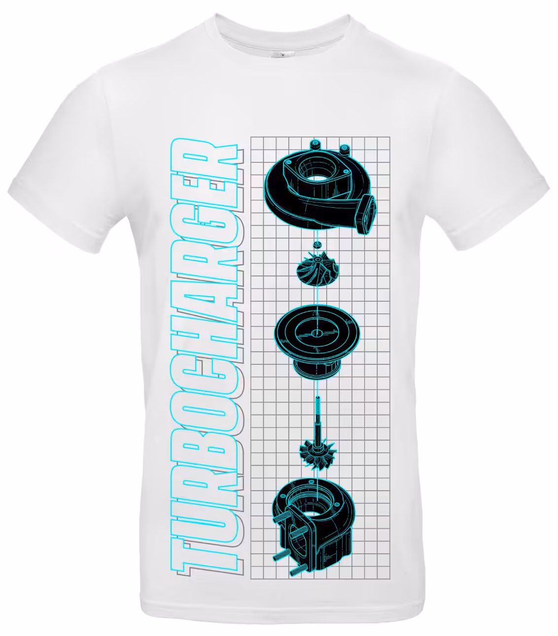 Turbocharger T-Shirt aus Baumwolle für Motorsportfans mit Turbo-Motiv 2 Turbocharger T-Shirt aus Baumwolle für Motorsportfans mit Turbo-Motiv – Bild 2