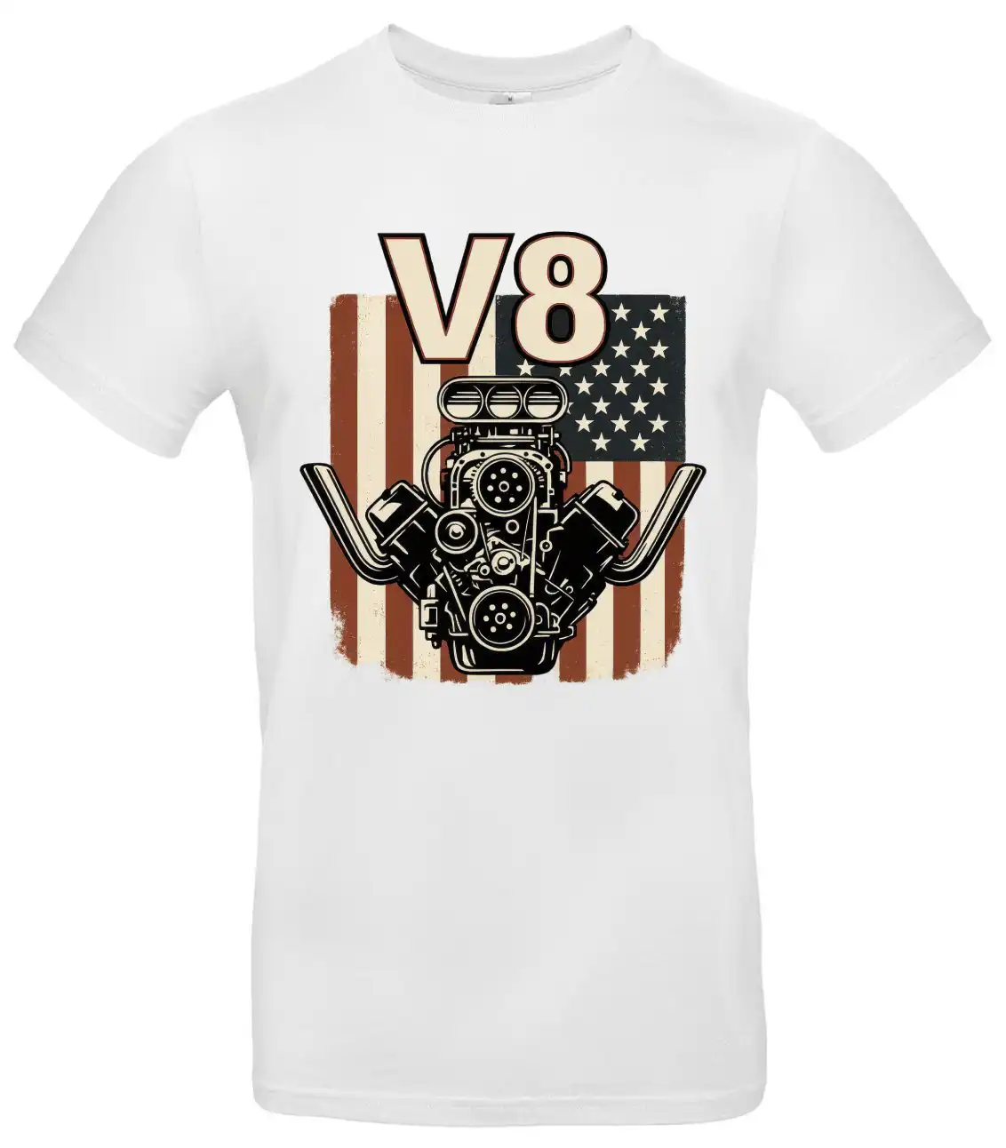 V8 T-Shirt Herren USA-Flagge Muscle Car Vintage fรผr echte US-Car-Fans 2 V8 T-Shirt Herren USA-Flagge Muscle Car Vintage fรผr echte US-Car-Fans โ Bild 2