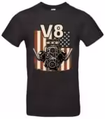 V8 T-Shirt Herren USA-Flagge Muscle Car Vintage für echte US-Car-Fans