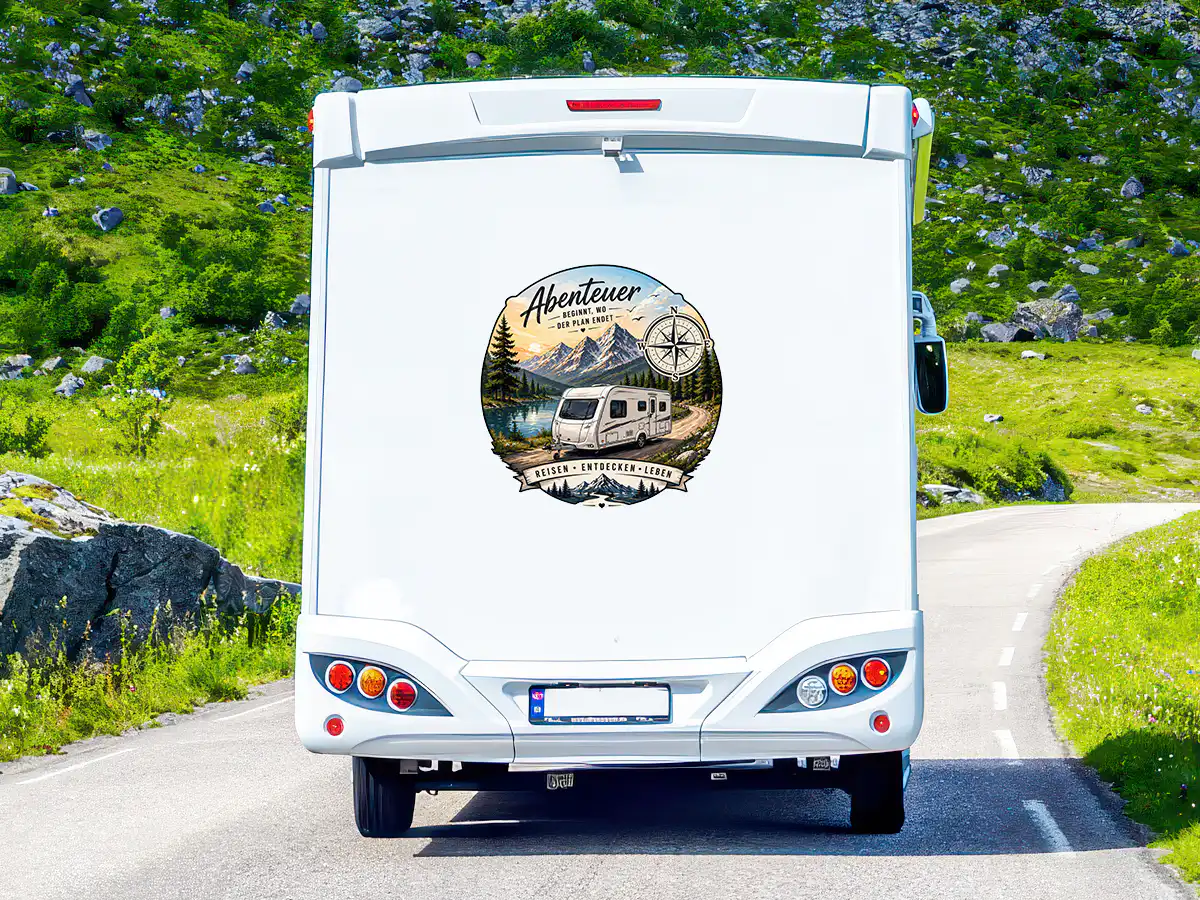 Wohnmobil Aufkleber Berge mit Kompass Camper – Wohnmobil Wohnwagen Sticker Freiheit 6 Wohnmobil Aufkleber Berge mit Kompass Camper – Wohnmobil Wohnwagen Sticker Freiheit – Bild 6