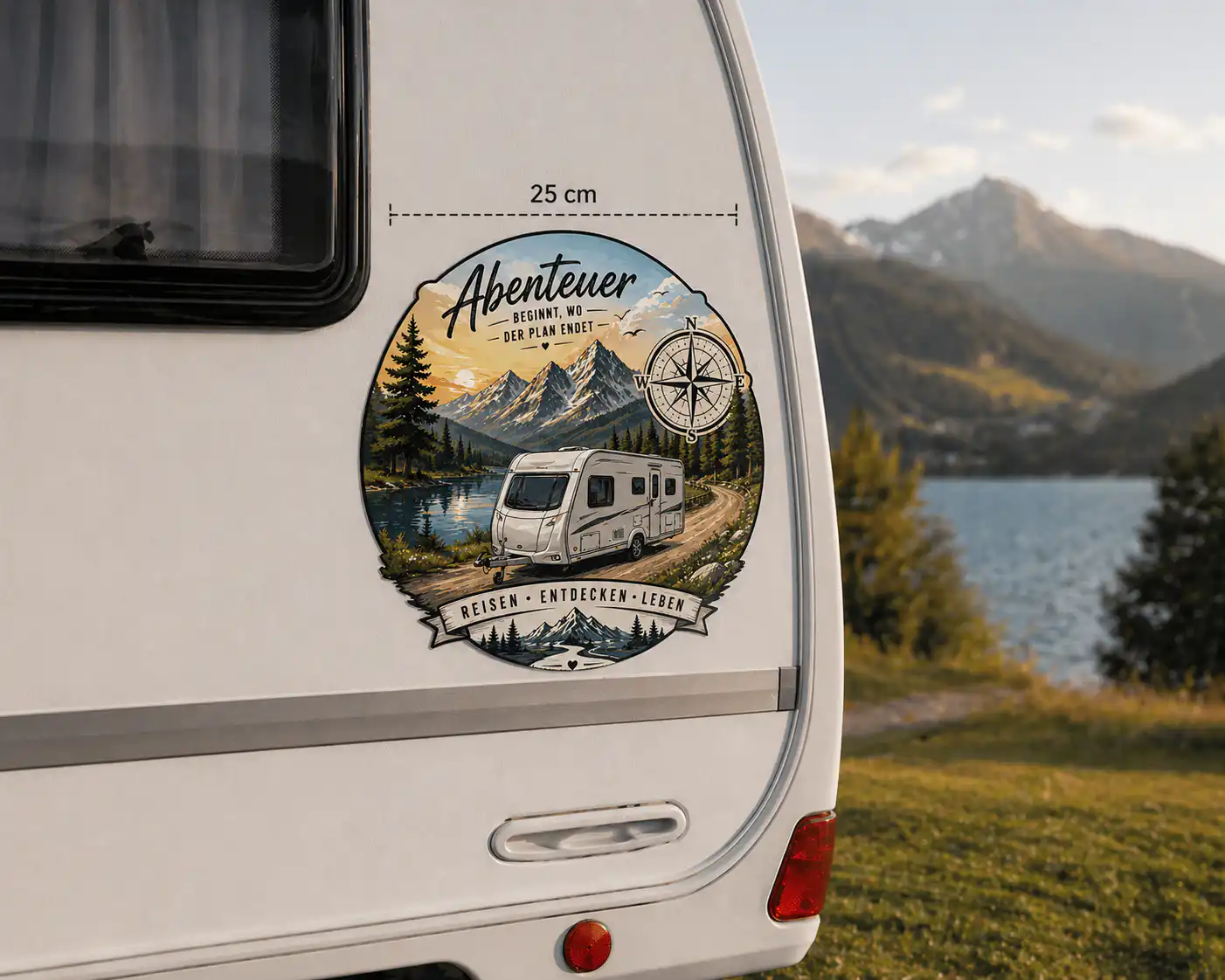 Wohnmobil Aufkleber Berge mit Kompass Camper – Wohnmobil Wohnwagen Sticker Freiheit 7 Wohnmobil Aufkleber Berge mit Kompass Camper – Wohnmobil Wohnwagen Sticker Freiheit – Bild 7
