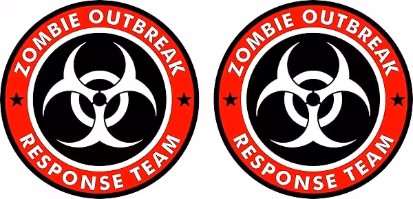 Zombie Outbreak Rescue Team Aufkleber 100x100 mm wetterfest Vinyl 2er Set 1 Zombie Outbreak Rescue Team Aufkleber 100x100 mm wetterfest Vinyl 2er Set