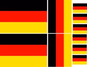 Deutschland Fahne Sticker Set, 10 wetterfeste Flaggen Aufkleber in 3 Größen