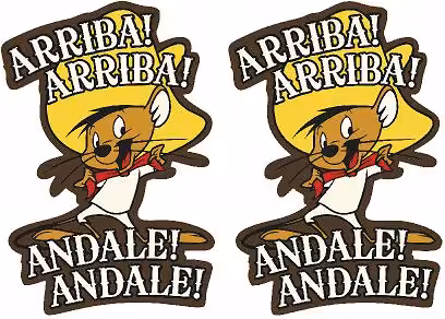 Speedy Gonzales Aufkleber 2er Set Retro Cartoon Sticker 10 x 7 cm 1 Speedy Gonzales Aufkleber 2er Set Retro Cartoon Sticker 10 x 7 cm